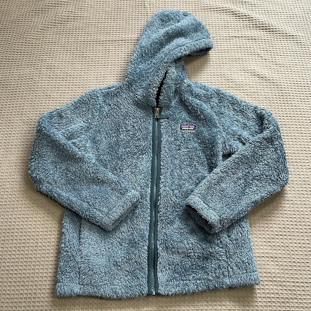 Patagonia Los Gatos Fleece Full Zip Hoodie Medium 10 Girls Blue